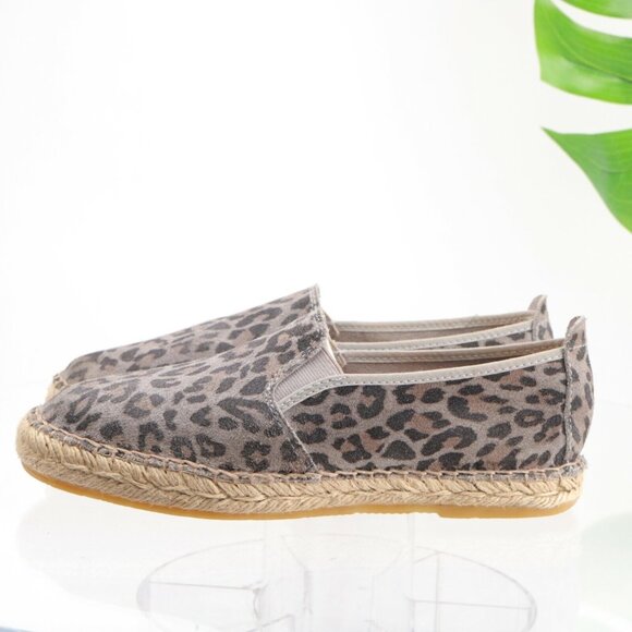 Free People Womens Canyon Slip On Size 7 Gray Suede Leopard Espadrille Flat - Picture 7 of 12